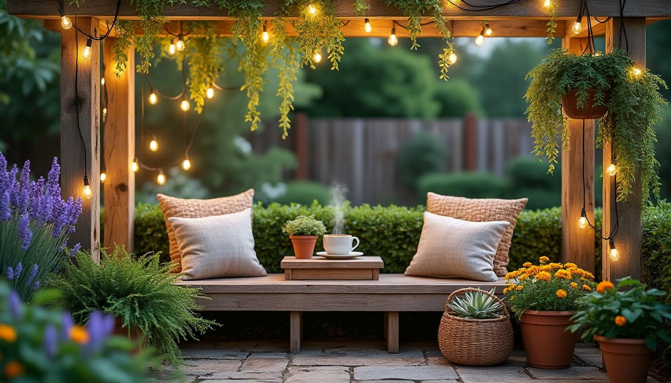 apprenez à créer un coin détente dans votre jardin grâce à des idées diy simples et économiques pour un espace extérieur chaleureux et convivial.